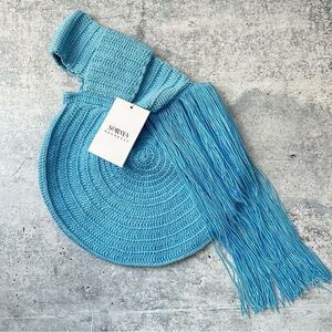 Soraya Hennessey Fiesta Fringe Pouch Blue